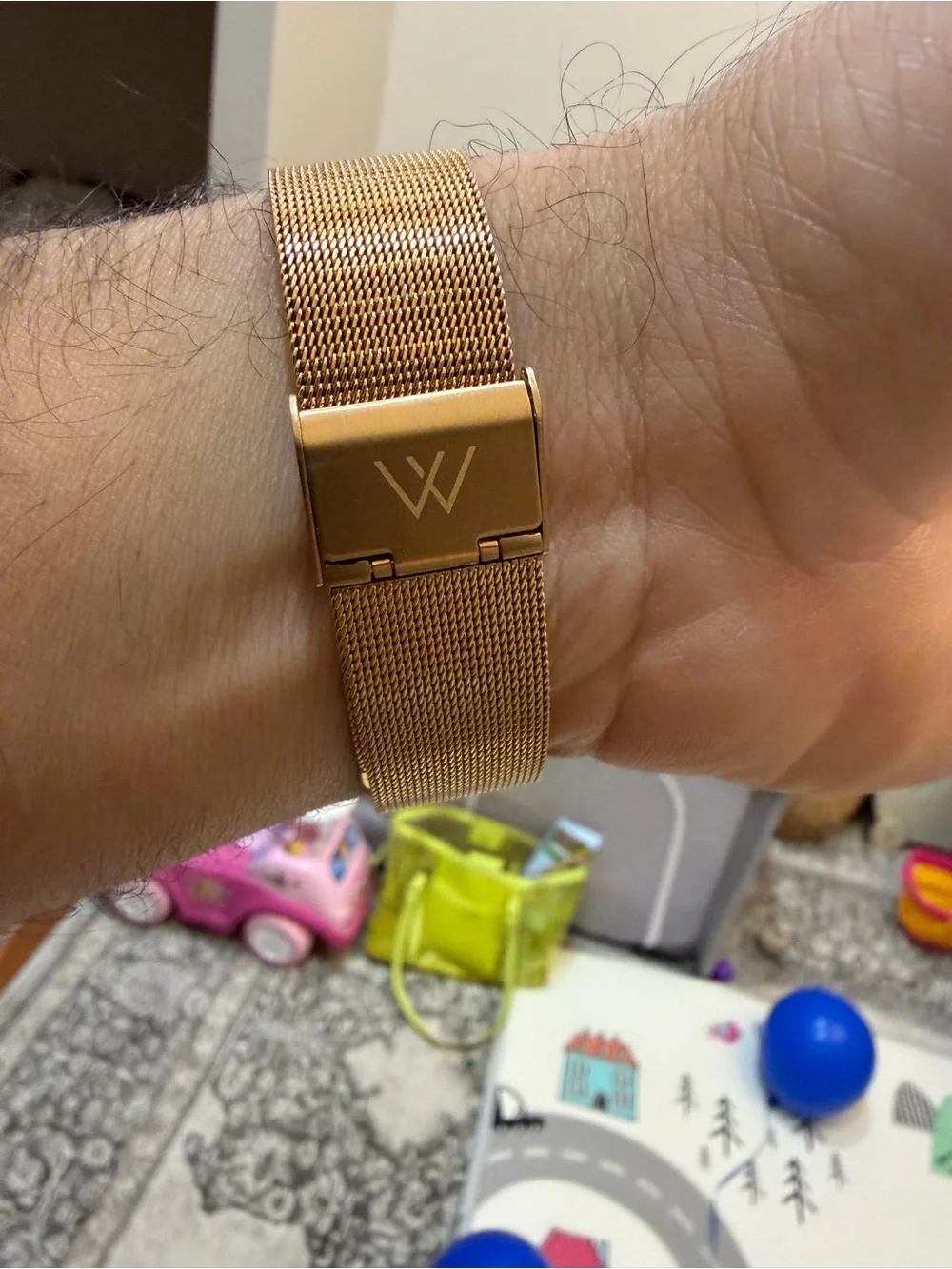 WRISTOLOGY Stella Unisex’s Rose Gold Mesh Watch 38mm White Dial Boyfriend Style